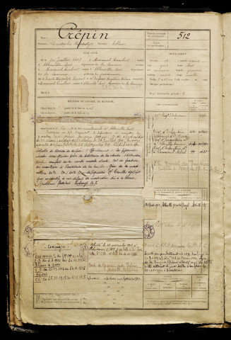 Crépin, Christophe Hippolyte, né le 24 juillet 1887 à Mareuil-Caubert (Somme), classe 1907, matricule n° 512, Bureau de recrutement d'Abbeville