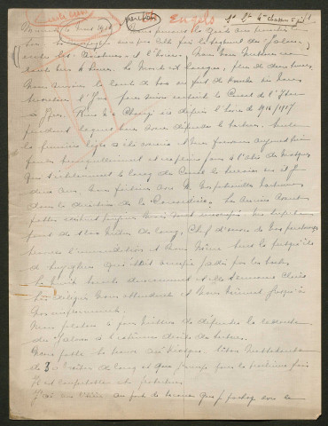 Témoignage de Engels, Ch. (Sous-lieutenant) et correspondance avec Jacques Péricard