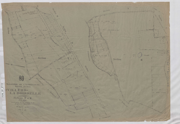 Plan du cadastre rénové - Ovillers-la-Boiselle : sections T et Z