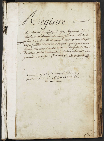 Maison de correction dite Bicêtre à Amiens. Registre d'écrou : numéros 879 à 1318. 15 mars 1809 - 15 décembre 1812