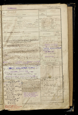 Martin, André Arthur, né le 02 mai 1896 à Amiens (Somme), classe 1916, matricule n° 1499, Bureau de recrutement d'Amiens