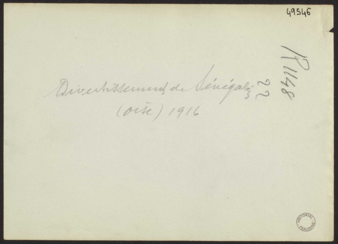 DIVERTISSEMENT DE SENEGALAIS (OISE) 1916