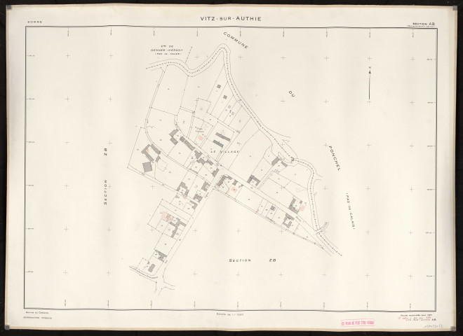Plan du cadastre rénové - Vitz-sur-Authie : section AB