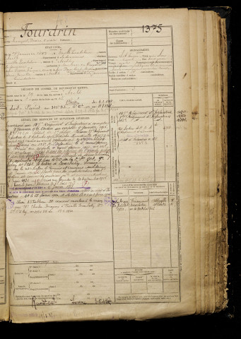 Fourdrin, François Désiré Oscar, né le 07 janvier 1897 à Friville-Escarbotin (Somme), classe 1917, matricule n° 1375, Bureau de recrutement d'Abbeville