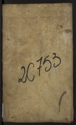 Contrôle des actes du bureau d'Andainville pour la période du 1er juin 1748 au 9 mars 1750