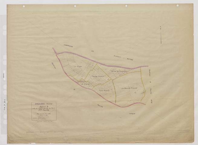 Plan du cadastre rénové - Prouzel : section A1