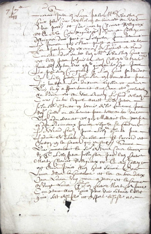 Etude de Me François Debacq à Amiens (étude n°7). Minutes des années 1648-1650