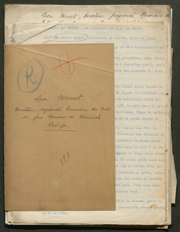 Témoignage de Cornet, Léon et correspondance avec Jacques Péricard