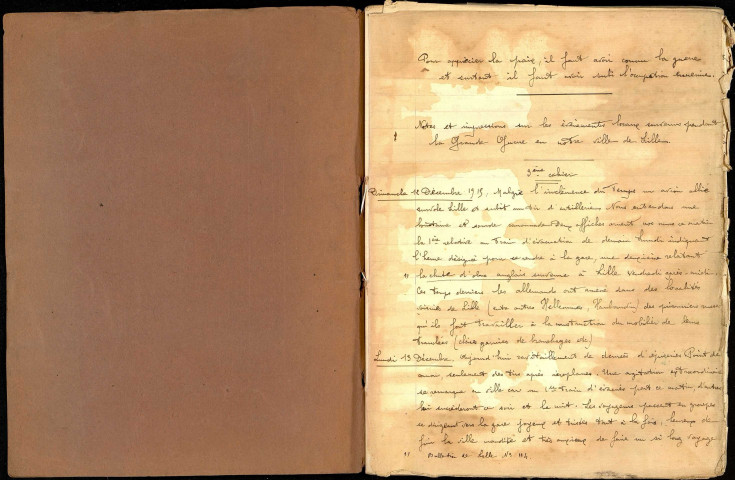 Chronique de la Grande Guerre à Lille rapportée par deux jeunes civiles, Irma et Louise Bornay. Cahier n° III du 12 décembre 1915 au 13 juin 1916