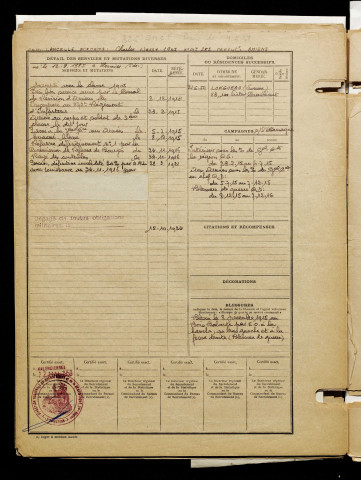 Lancelle, Charles Emile, né le 12 septembre 1885 à Hermies (Pas-de-Calais), classe 1905, matricule n° 285, Bureau de recrutement d'Amiens