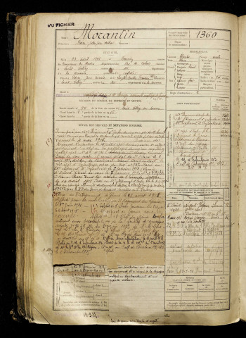 Morantin, Pierre Jules Jean Arthur, né le 23 avril 1896 à Douriez (Pas-de-Calais), classe 1916, matricule n° 1360, Bureau de recrutement d'Abbeville