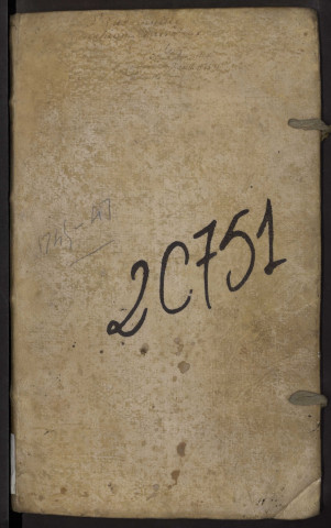 Contrôle des actes du bureau d'Andainville pour la période du 1er août 1745 au 16 février 1747