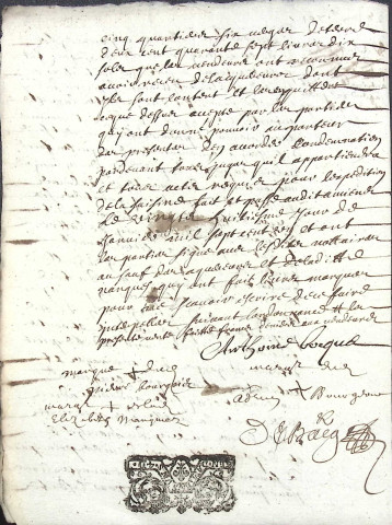 Etude de Me Antoine Debacq à Amiens (étude n°6). Minutes de l'année 1701