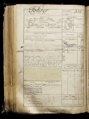 Fohrer, Ernest Anatole, né le 14 mars 1891 à Dives (Oise), classe 1911, matricule n° 352, Bureau de recrutement de Péronne