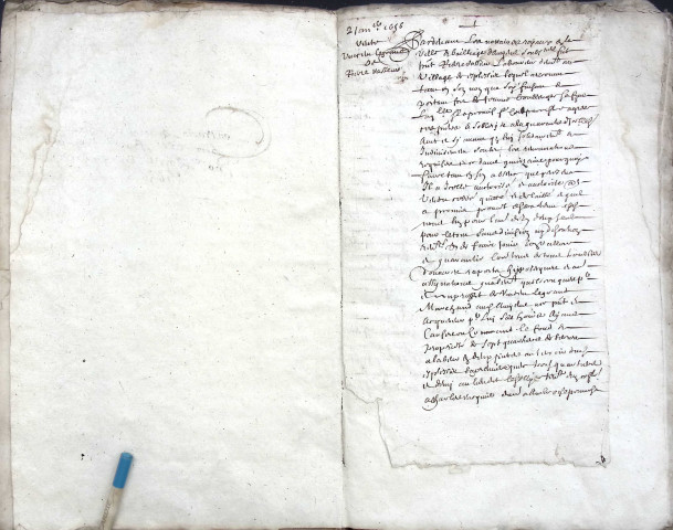 Etude de Me Jean-Baptiste Trencart à Amiens (étude n°12). Minutes de l'année 1656