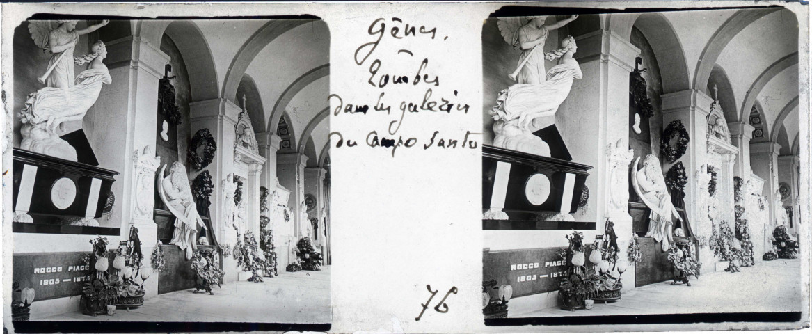 Gênes - Tombes dans les galeries du Campo Santo