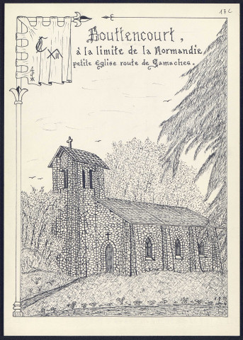 Bouttencourt : petite église route de Gamaches - (Reproduction interdite sans autorisation - © Claude Piette)