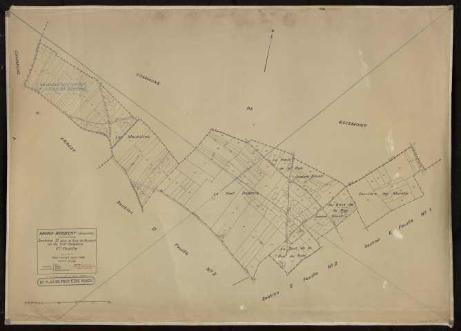 Plan du cadastre rénové - Mons-Boubert : section D1