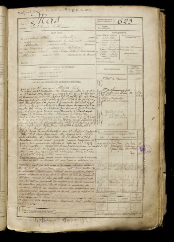 Mas, Paul Eugène Anatole, né le 10 mars 1890 à Abbeville (Somme), classe 1910, matricule n° 623, Bureau de recrutement d'Abbeville