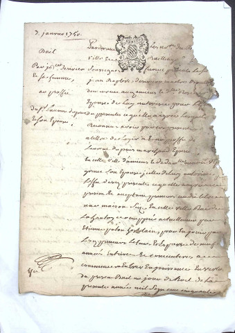 Etude de Me Firmin Magnier à Amiens (étude n°4). Minutes de l'année 1750