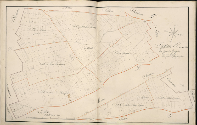Plan du cadastre napoléonien - Atlas cantonal - Lihons : Chemin de Rosières (Le), E