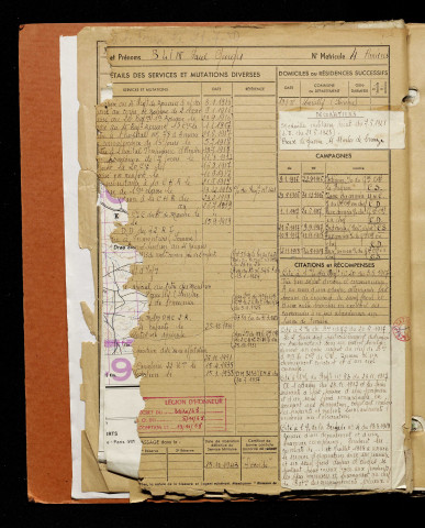 Blin, Paul Georges, né le 25 septembre 1897 à Famechon (Somme), classe 1917, matricule n° 4, Bureau de recrutement d'Amiens