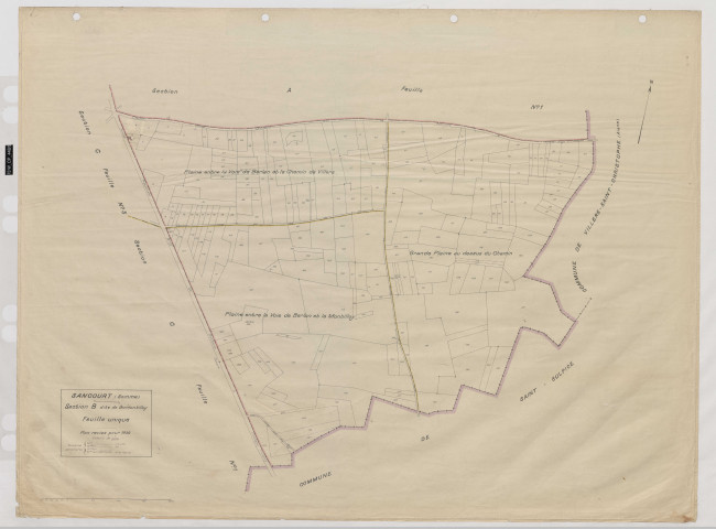 Plan du cadastre rénové - Sancourt : section B