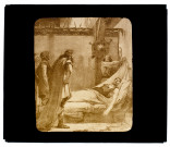 H. de F. (Histoire de France) - Vle - Chilperic Ier devant le corps de son frère assassiné (575) - peinture de J.P. Laurens