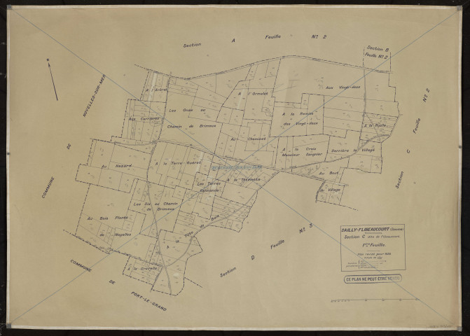 Plan du cadastre rénové - Sailly-Flibeaucourt : section C1