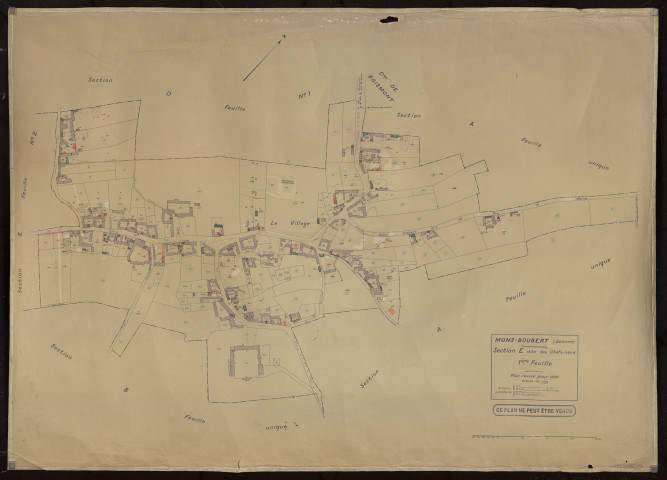 Plan du cadastre rénové - Mons-Boubert : section E1