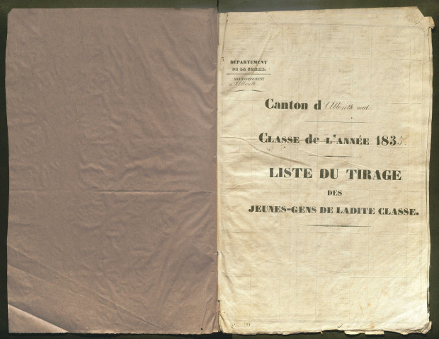 Tirage au sort (arrondissement d'Abbeville) de l'année 1835