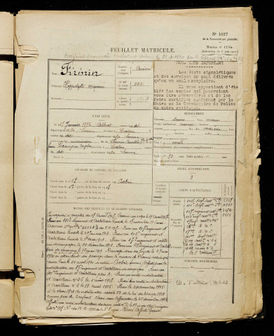 Firmin, Hippolyte Maurice, né le 17 janvier 1898 à Albert (Somme), classe 1918, matricule n° 222, Bureau de recrutement d'Amiens