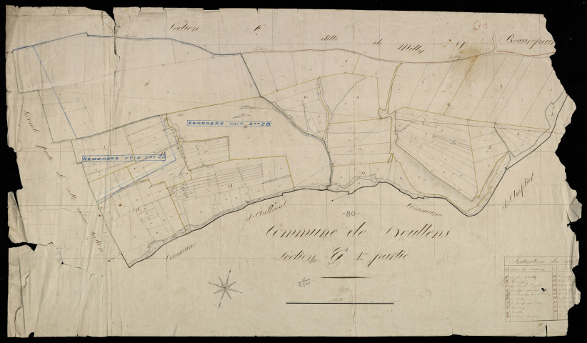 Plan du cadastre napoléonien - Doullens : G1