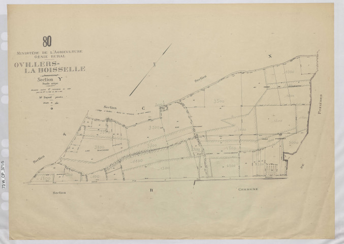 Plan du cadastre rénové - Ovillers-la-Boiselle : section Y