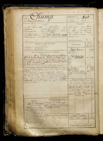 Champ, Louis Joseph Alphonse, né le 27 février 1889 à Bouchoir (Somme), classe 1909, matricule n° 204, Bureau de recrutement de Péronne