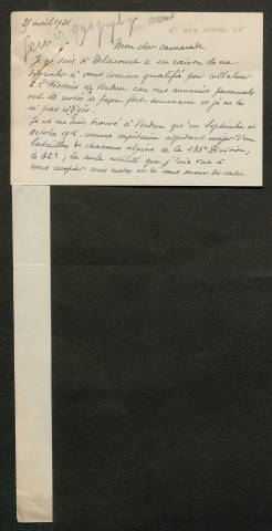 Témoignage de Weill (Capitaine - Adjudant major) et correspondance avec Jacques Péricard
