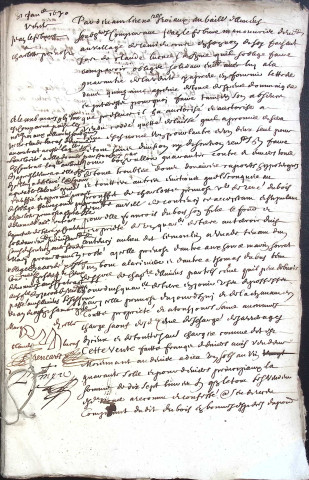 Etude de Me Jean-Baptiste Trencart à Amiens (étude n°12). Minutes de l'année 1670