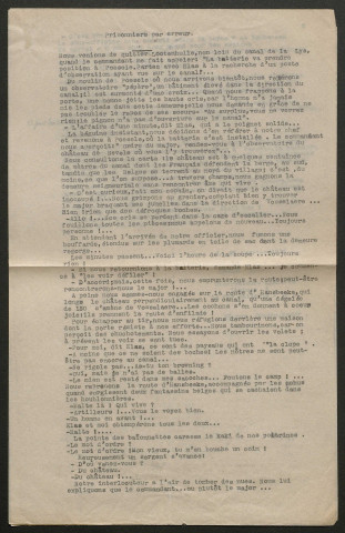 Témoignage de Fivet, Ernest (Observateur et agent de liaison) et correspondance avec Jacques Péricard