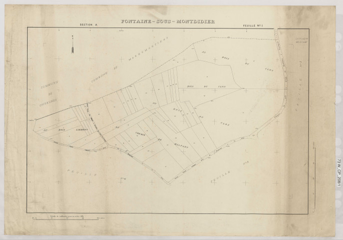 Plan du cadastre rénové - Fontaine-sous-Montdidier : section A1