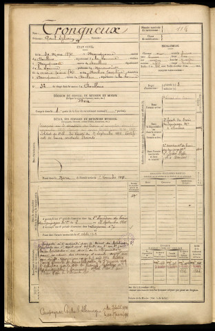 Trongneux, Paul Sylvain, né le 30 mars 1874 à Beauquesne (Somme), classe 1894, matricule n° 116, Bureau de recrutement d'Abbeville