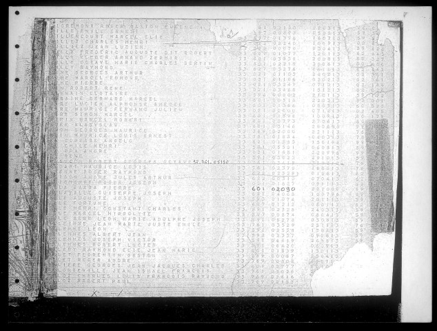 Table alphabétique du contingent 1933 - lettre D : bureaux de recrutement de la Deuxième Région Militaire (Départements du Nord, du Pas de Calais, de l'Aisne, de l'Oise, de la Somme, de l'Eure et de la Seine-Maritime)