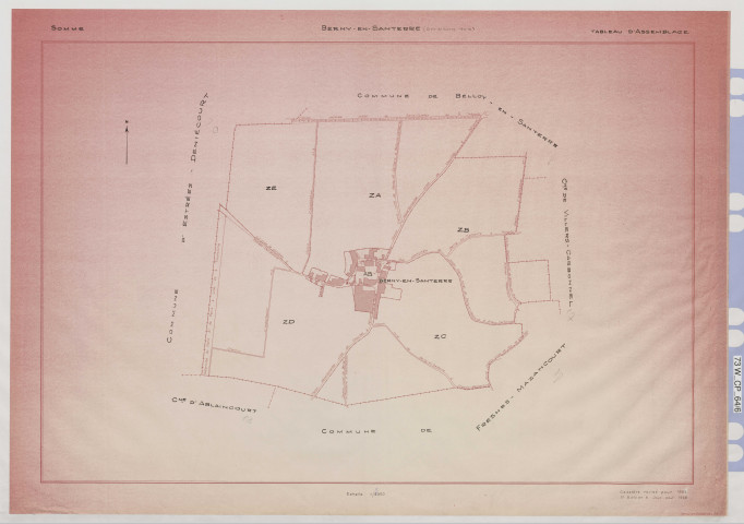 Plan du cadastre rénové - Berny-en-Santerre : tableau d'assemblage (TA)