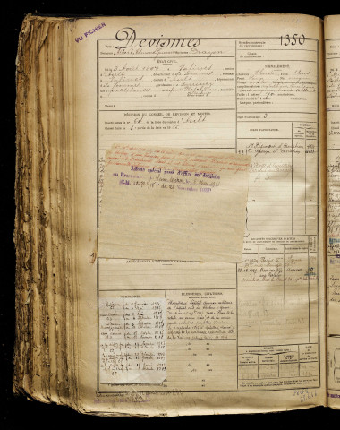 Devismes, Albert Edmond Germain, né le 03 août 1897 à Valines (Somme), classe 1917, matricule n° 1350, Bureau de recrutement d'Abbeville