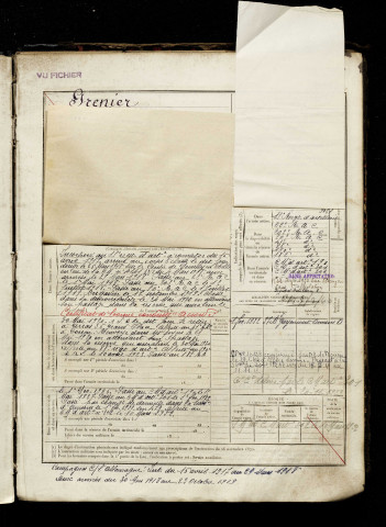 Prenier, Paul Léon, né le 29 novembre 1898 à Wingles (Pas-de-Calais), classe 1918, matricule n° 2175, Bureau de recrutement d'Amiens