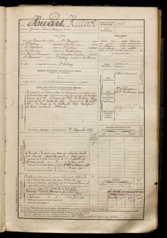 Huiart, Gustave Pierre François, né le 19 décembre 1875 à Saint-Blimont (Somme), classe 1895, matricule n° 1185, Bureau de recrutement d'Abbeville