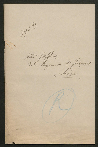 Témoignage de Goffin (Abbé), Fritz (Aumônier) et correspondance avec Jacques Péricard