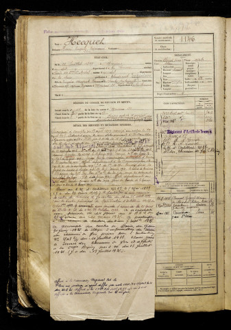 Hecquet, Henri Eugène Edouard Léon, né le 21 juillet 1898 à Amiens (Somme), classe 1918, matricule n° 1146, Bureau de recrutement d'Amiens