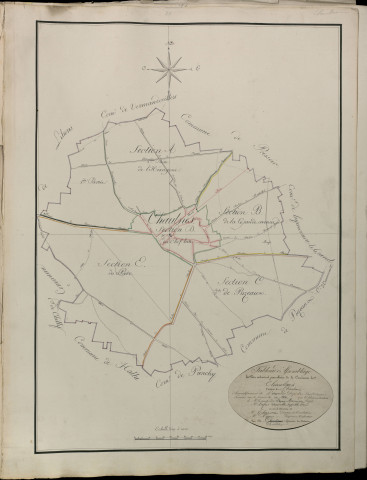 Plan du cadastre napoléonien - Atlas cantonal - Chaulnes : tableau d'assemblage