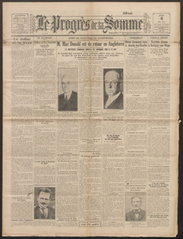 Le Progrès de la Somme, numéro 19607, 4 mai 1933
