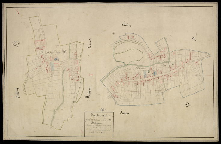 Plan du cadastre napoléonien - Lanches-Saint-Hilaire (Lanches Saint Hilaire) : A et B développement